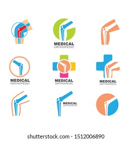 knee joint bone logo vector illustration design