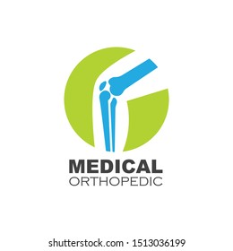 knee joint bone logo vector illustration design