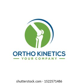knee joint bone logo vector illustration design