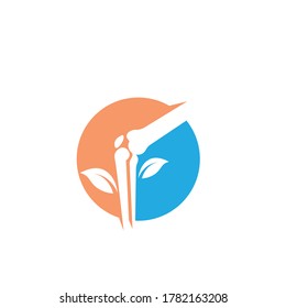 knee joint bone logo vector illustration design
