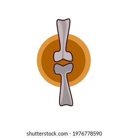 Knee joint, bones flat color line icon. Isolated on white background