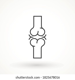 Knee Joint Bones Icon. Joint Flat Icon. Bone Single High Quality Outline Symbol Of Human Body For Web Design Or Mobile App. Thin Line Signs For Design Logo, Visit Card Outline Pictogram