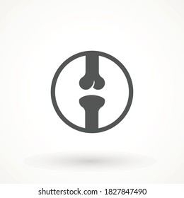Knee joint bones icon. Joint flat icon. Bone single high quality outline symbol of human body for web design or mobile app. Thin line signs for design logo, visit card Outline pictogram