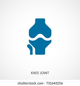 Knee Joint Bones Icon. Knee Joint Sign - Vector Illustration.