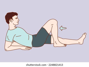  Knee joint exercise positions. Vector illustration. Exercise 3