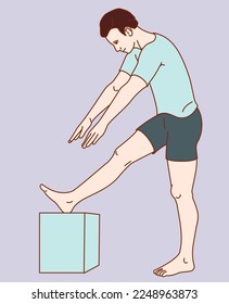  Knee joint exercise positions. Vector illustration. Exercise 7
