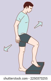  Knee joint exercise positions. Vector illustration. Exercise 10