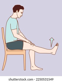  Knee joint exercise positions. Vector illustration. Exercise 11