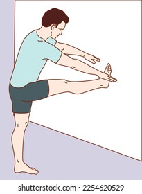  Knee joint exercise positions. Vector illustration. Exercise 24