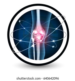 Knee joint health care protection icon