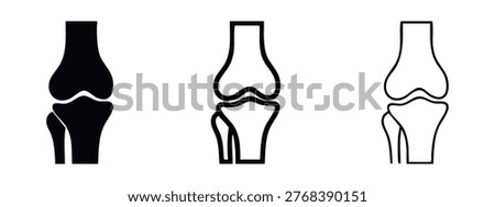 Knee Joint Human Anatomy Icon Set. Leg Bone Structure and Skeletal System.