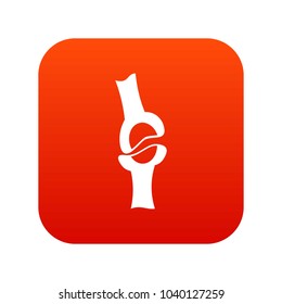 Knee joint icon digital red for any design isolated on white vector illustration