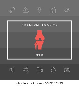 Knee joint icon. Graphic elements for your design