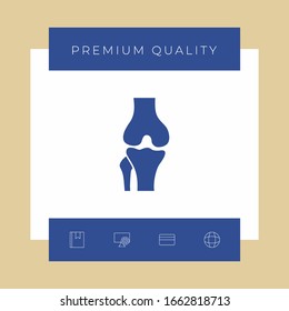 Icono de la articulación de rodilla. Elementos gráficos para el diseño