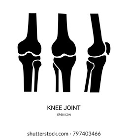 Knee Joint Icon. Human Bones Joint Symbol for Medical Apps and Websites