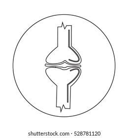 Knee joint icon illustration design