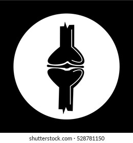 Knee joint icon illustration design