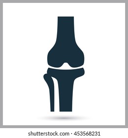 Knee joint icon on the background