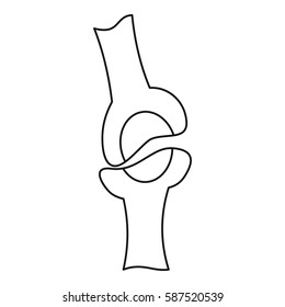 Knee joint icon. Outline illustration of knee joint vector icon for web