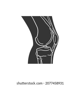 Knee Joint Icon Silhouette Illustration Anatomy Stock Vector (Royalty ...