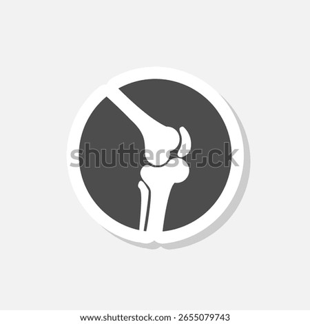 Knee joint icon sticker isolated on gray background