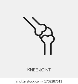 knee joint icon vector. Linear style sign for mobile concept and web design. knee joint symbol illustration. Pixel vector graphics - Vector.