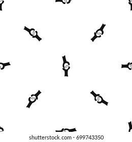 Knee joint pattern repeat seamless in black color for any design. Vector geometric illustration