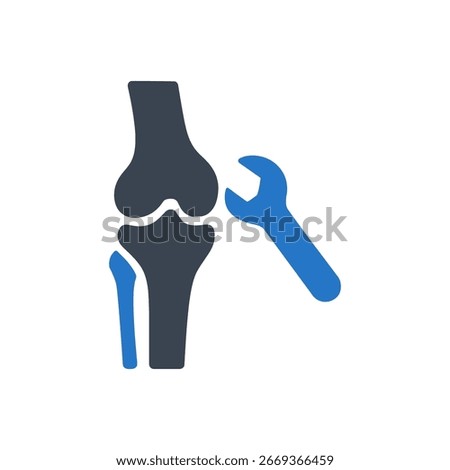 Knee Joint Repair Icon Isolated On White Background