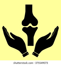 Knee joint  sign. Flat style icon vector illustration.