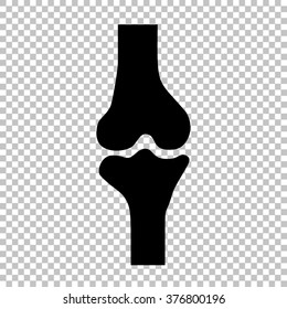 Knee joint  sign. Flat style icon on transparent background