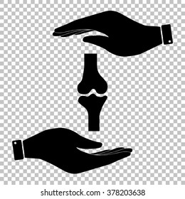 Knee joint  sign. Flat style icon vector illustration.