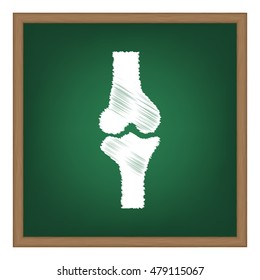 Knee joint sign. Flat style black icon on white.