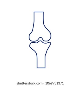 Knee joint sign. Vector. Flat style black icon on white.