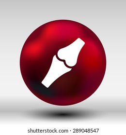 Knee joint sign vector illustration icon bone knee health human medical.