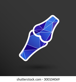Knee joint sign vector illustration icon bone knee health human medical.