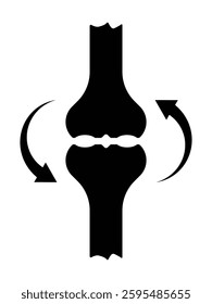 Knee joint symbol icon. Knee bones graphic sign silhouette symbol website logo design. Human knee joint icon sign.  Leg broken structure vector, icon isolated on white background. Vector image.