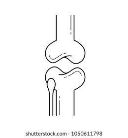 Kniegelenk-Vektorgrafik-Symbol einzeln auf weißem Hintergrund. Kniehebelzeilensymbol für Infografik, Website oder App. Symbol auf einem Gittersystem entworfen.