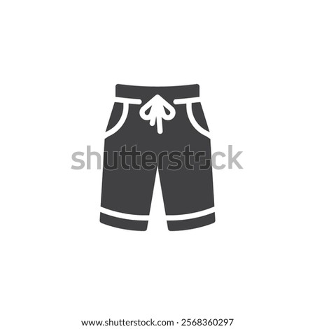 Knee length pants vector icon. filled flat sign for mobile concept and web design. Shorts glyph icon. Symbol, logo illustration. Vector graphics