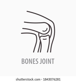 Knee line icon. Vector illustration on white background.