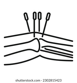 Knee needle icon outline vector. Joint pain. Medical injury