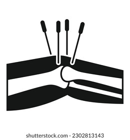 Knee needle icon simple vector. Joint pain. Medical injury