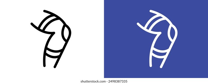 Knee Orthopedic Brace icon logo sign set vector outline