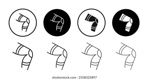 Knee Orthopedic Brace icon logo sign set vector outline