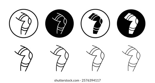 Knee Orthopedic Brace icon logo sign set vector outline