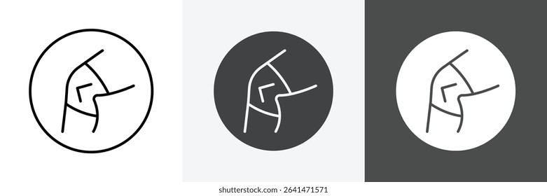 Knee Orthopedic Brace icon set vector art