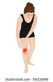 Knee pain because of injury vector illustration