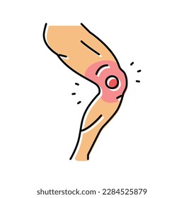 knee pain body ache color icon vector. knee pain body ache sign. isolated symbol illustration