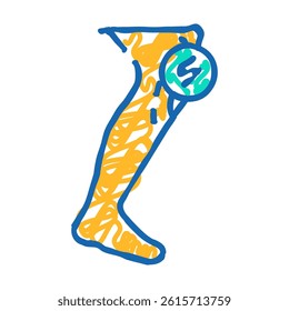 knee pain body ache doodle icon sketch vector. knee pain body ache sign. isolated symbol illustration