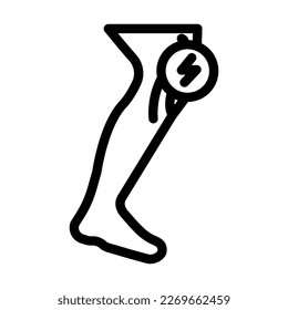 knee pain body ache line icon vector. knee pain body ache sign. isolated contour symbol black illustration