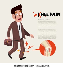 knee pain character - vector illustration